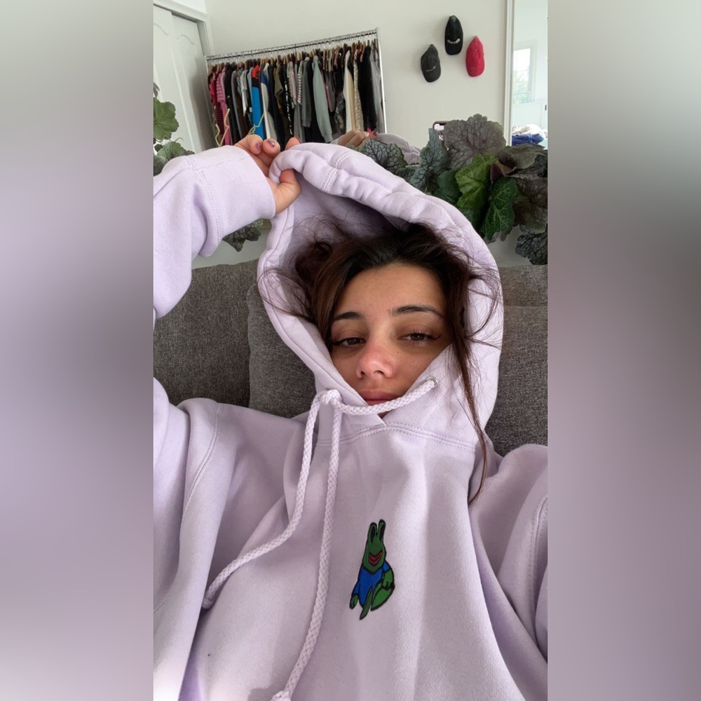 MIZKIF Limited edition Twitch Peepo frog hoodie medium 2021 Lavender Pur…